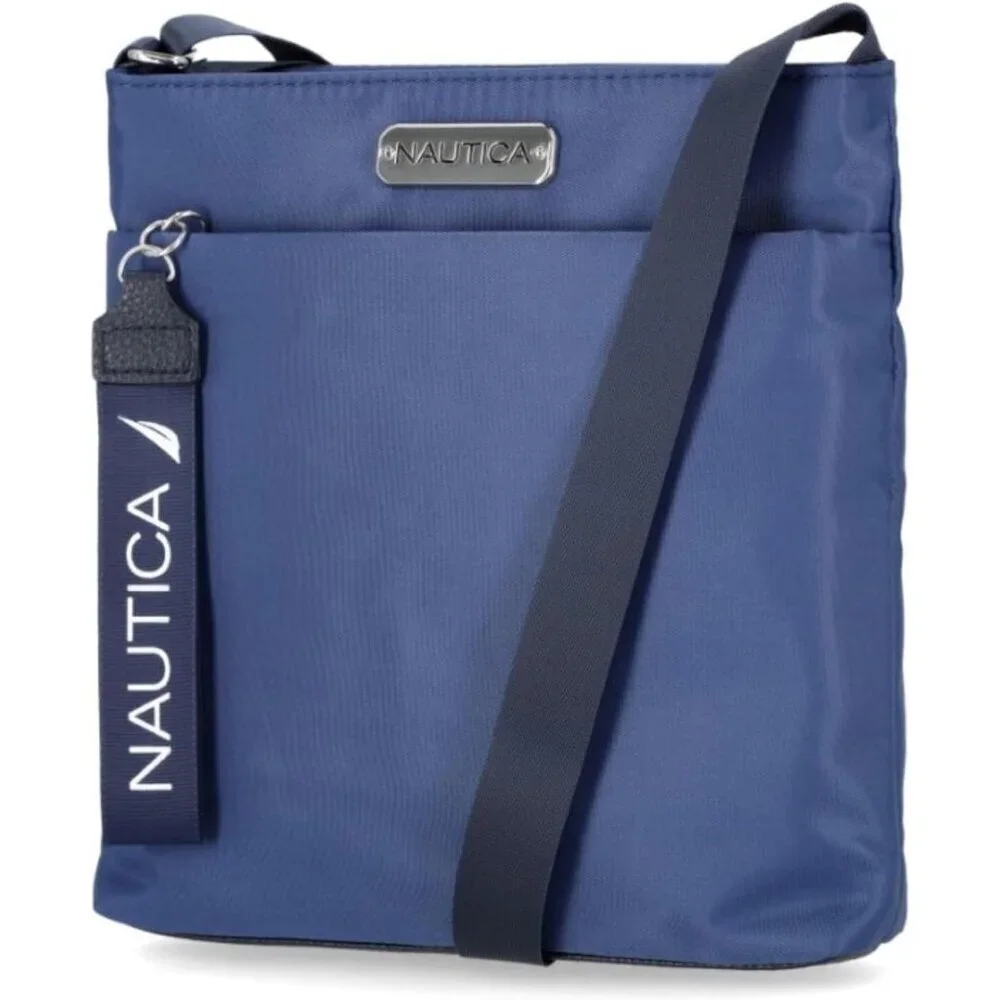 Women's Indigo Nylon Crossbody Bag Purse with Adjustable Shoulder Strap